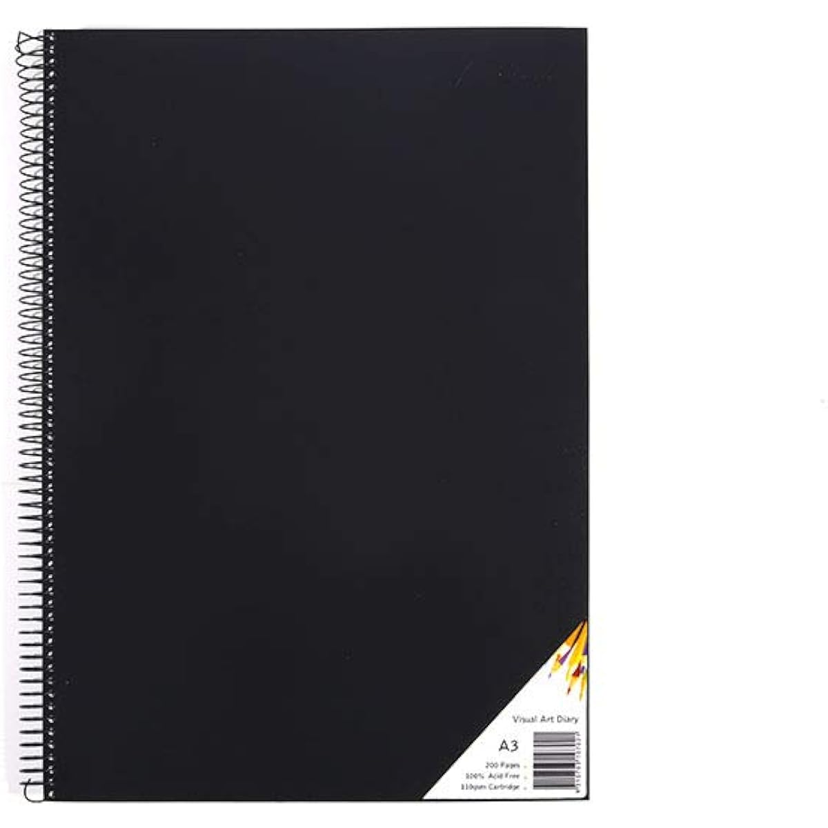 Quill Sketchbook Visual Art Diary A3 110gsm PP Cover Black 120 Pages