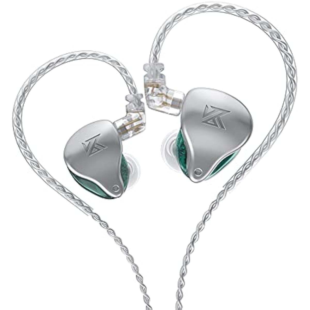 Linsoul KZ AST 24 Unit Balanced Armature Combination In-Ear Earphones IEM with Detachable 2-Pin 0.75 Cable for Musicians, Audiophiles (No Mic) Green