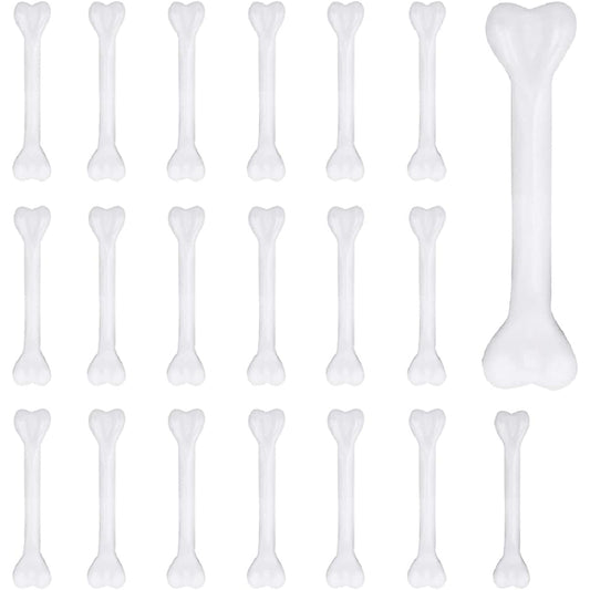 20 Pieces Halloween Bones White Plastic Bones Skeleton Costume Skull Halloween Party Decoration Cosplay Stage Performance Supplies