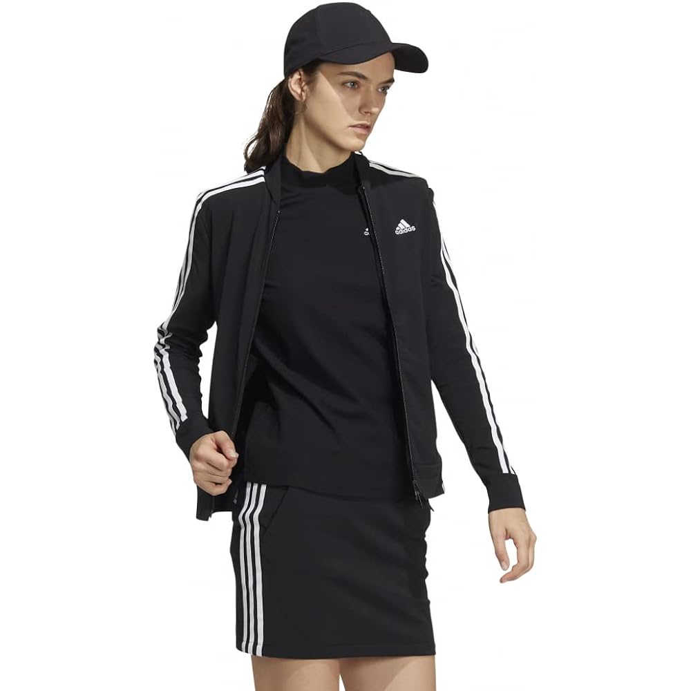 [Adidas] Women's Golf Wear Long Sleeve Windbreaker Three Stripes Full Zip Jacket CC555