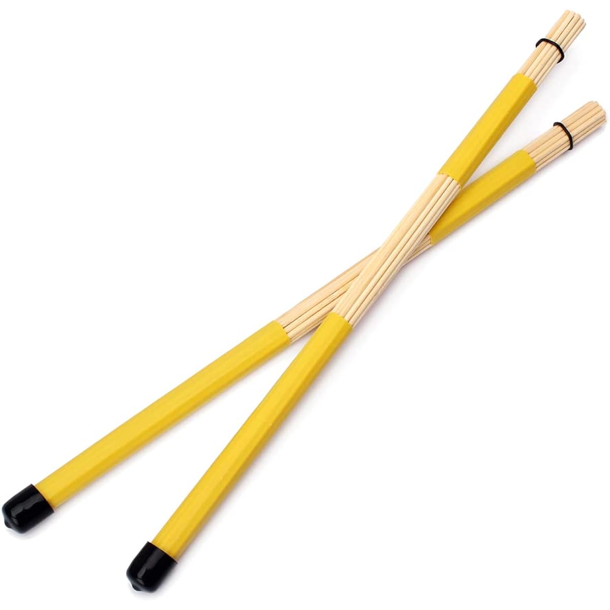 Ogdni 1 Pair Jazz Drumsticks Bamboo Hot Rod Drumsticks for Jazz Folk Music Yellow