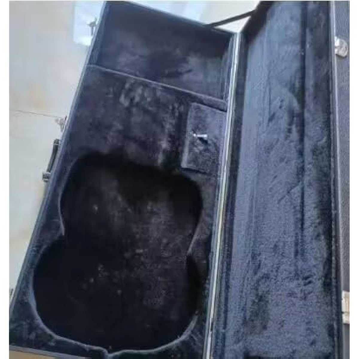 alljita Custom Double Neck Guitar Case Rectangular Guitar Hard Shell Case with Lock Latch Key Fits 1275 Double Neck Electric Guitar (Black Velvet)