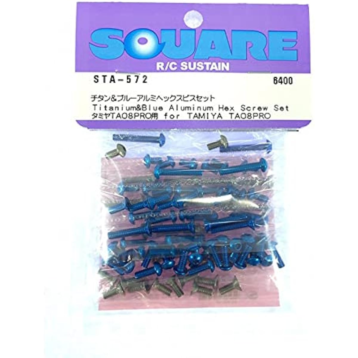 Titanium & Blue Aluminum Hex Screw Set for Tamiya TA08PRO