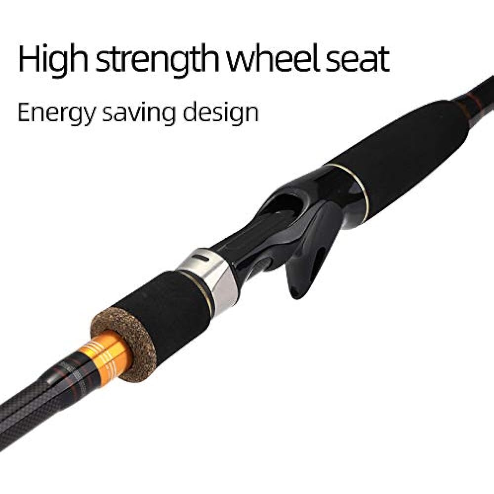 TAIGEK 2.1m/2.4m/2.7m/3.0m Fishing Rod Compact Egging Rod Spinning Rod/Casting Rod 4-Segment Long Throw Rod Sea Fishing Casting Rod (2.4M-Casting Rod)