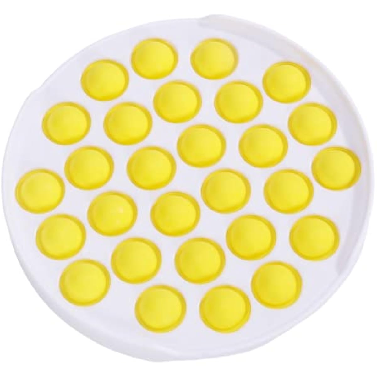 Mio Toys - Push & Pop Sensory Fidget Toy for Relieving Stress and Anxiety, Improve Focus and Attention, for Adults and Kids, Food Grade Silicone, Washable, Eco Friendly (Yellow Circle)