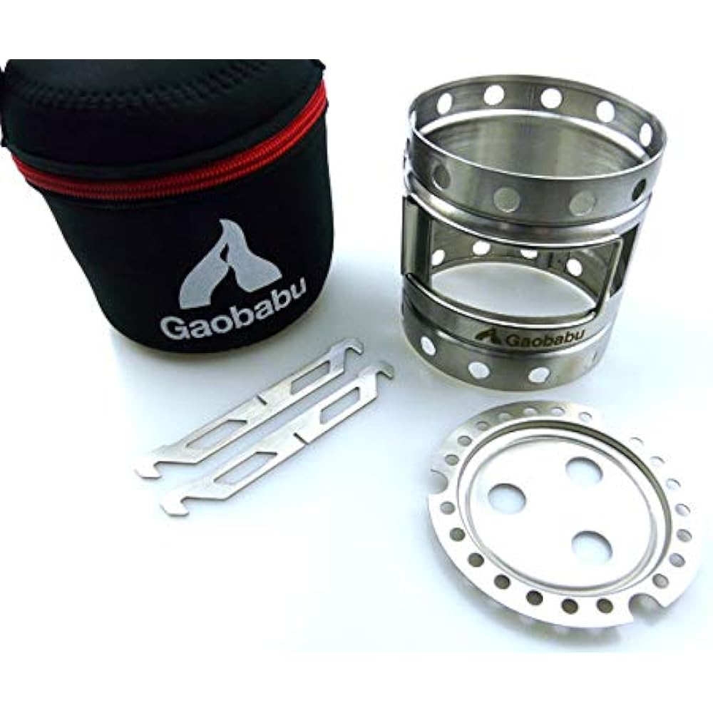 Gaobabu Calibo Windshield (Dedicated Cross Trivet + Storage Pouch Included) Portable Stove Stainless Steel