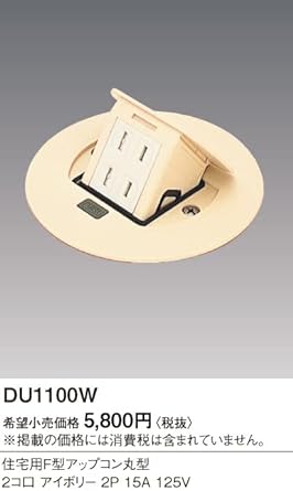Panasonic F Type Upcon For Cable Work Round Ivory 2P15A 125V 2 Ports DU1100W