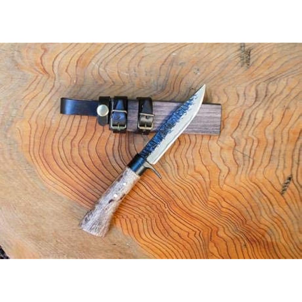 Akinosaku Tosa Forged Keiryu Sword 115 Double-Edged Tosa Original White Steel Wood Sheath Oil Stain Leather Band Included Black Flange Handle: Oak Oil Stain Wood Sheath Oil Stain Leather Band Included sorok-001 Toyokuni Sheath Knife Forged Outdoor Campin