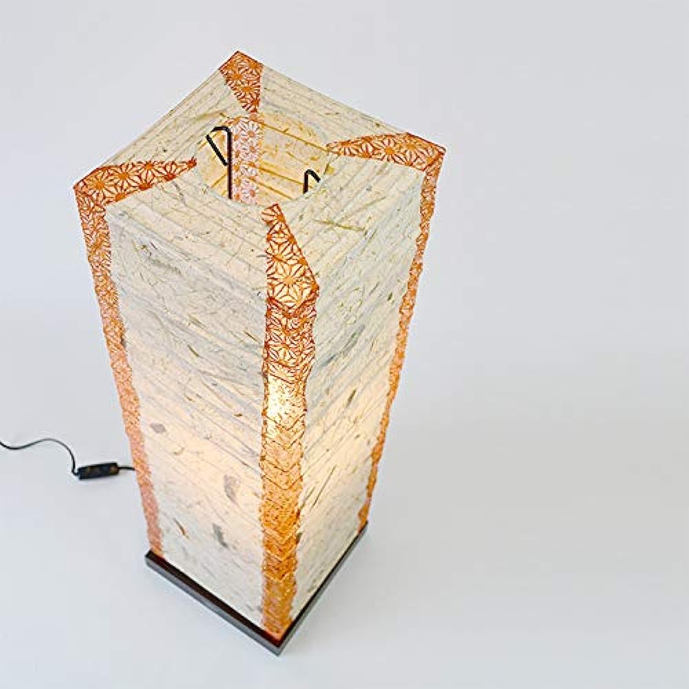 Japanese style lighting floor lamp B-522 <Banana paper x (square) Hemp leaf brick B-522