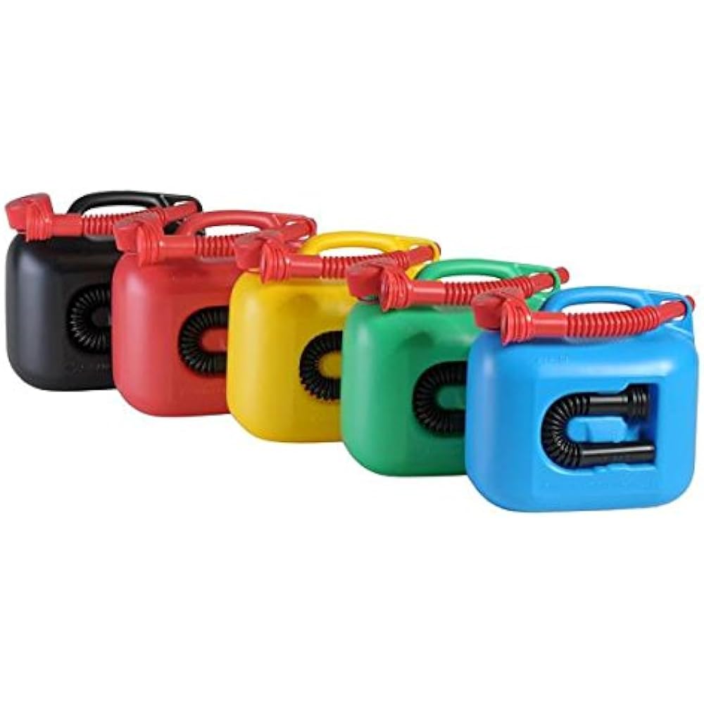 Hunersdorff Fuel Tank Poly Tank Fuel Can Premium 5L Water Tank Fuel White Gasoline Kerosene Tank Canister Camping [Domestic Genuine Product] (Black)