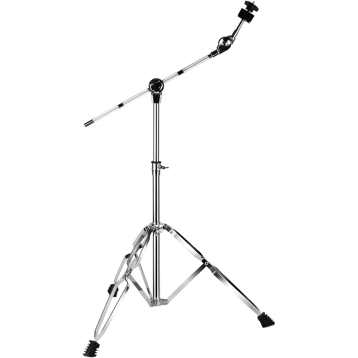keerpusi Cymbal Stand with Drumstick Holder High Boom and Straight Combo Double Brace Legs with Rubber Feet