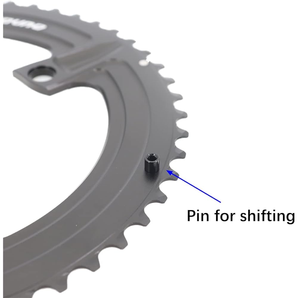 DJC Double Bike Chainring 2x Round Road Bike Gravel for R7100/R8100/R9200/R7000/R8000/R9100/R9000/4700/5800/6800/R2000/R3000 with 4 Bolts