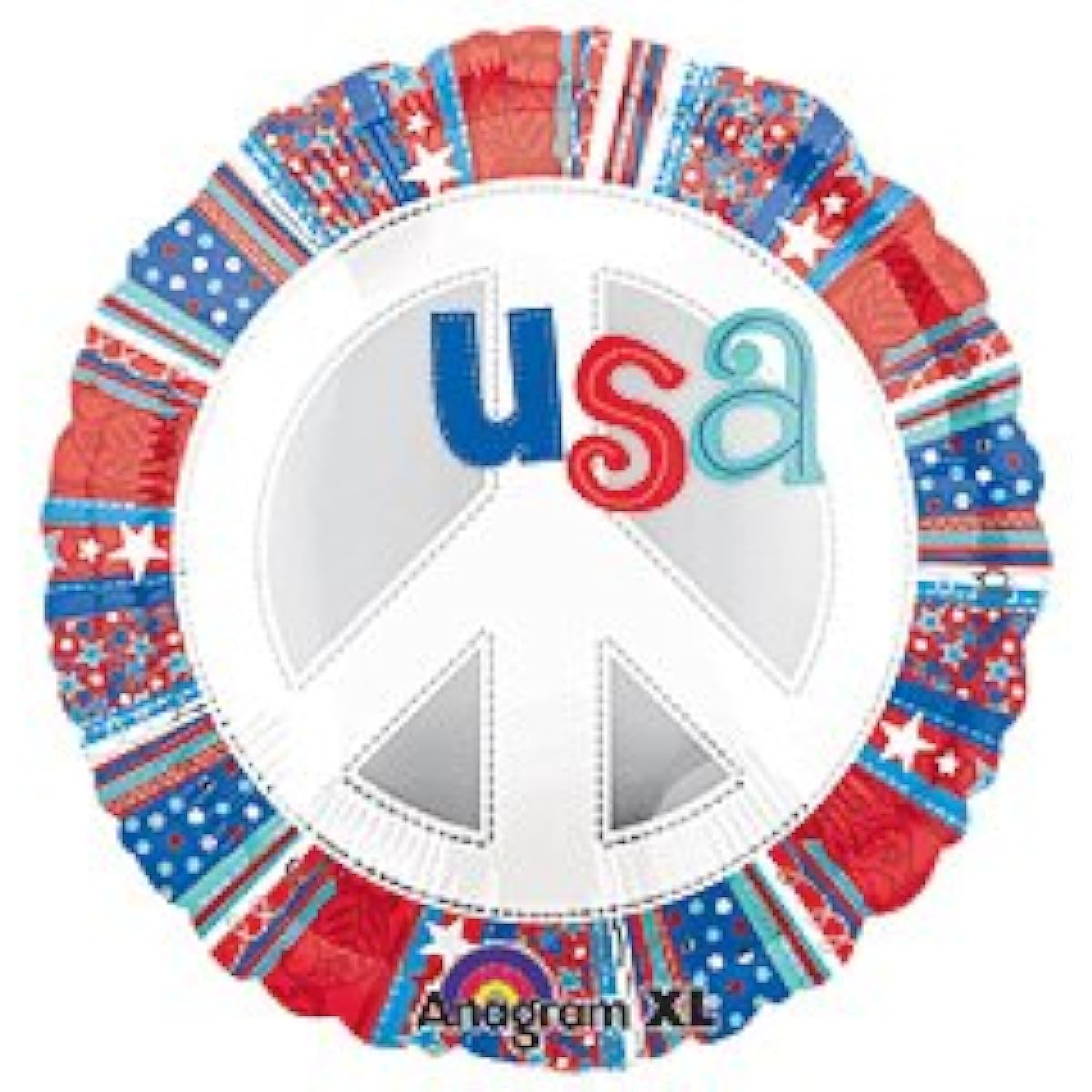 USA Patriotic Peace Sign 46cm Mylar Balloon