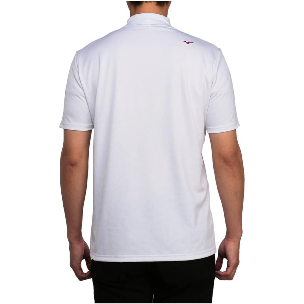 [Mizuno] Golf Wear Double Jacquard Short Sleeve Mock Neck Shirt Stretchy Sustainable Mock Neck Shirt E2MAA019 Men's