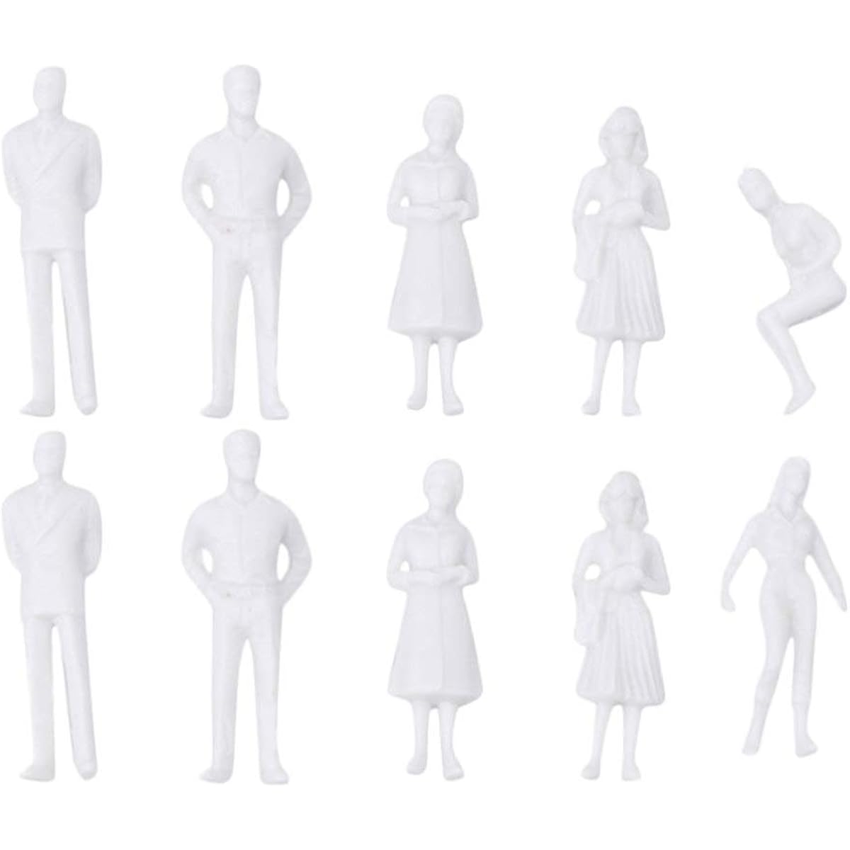 NUOBESTY 10pcs Model Train Architecture 1: 75 Scale Unpainted Figures Seated People Model DIY Landscape Miniature Fairy Garden Decoration 27mm