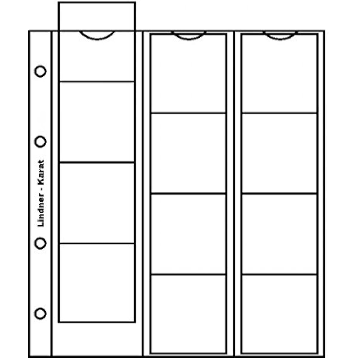 Lindner K2R Pages for the Karat coin album incl. Red divider for 12 pieces with max. 48 mm Ø - pack of 5