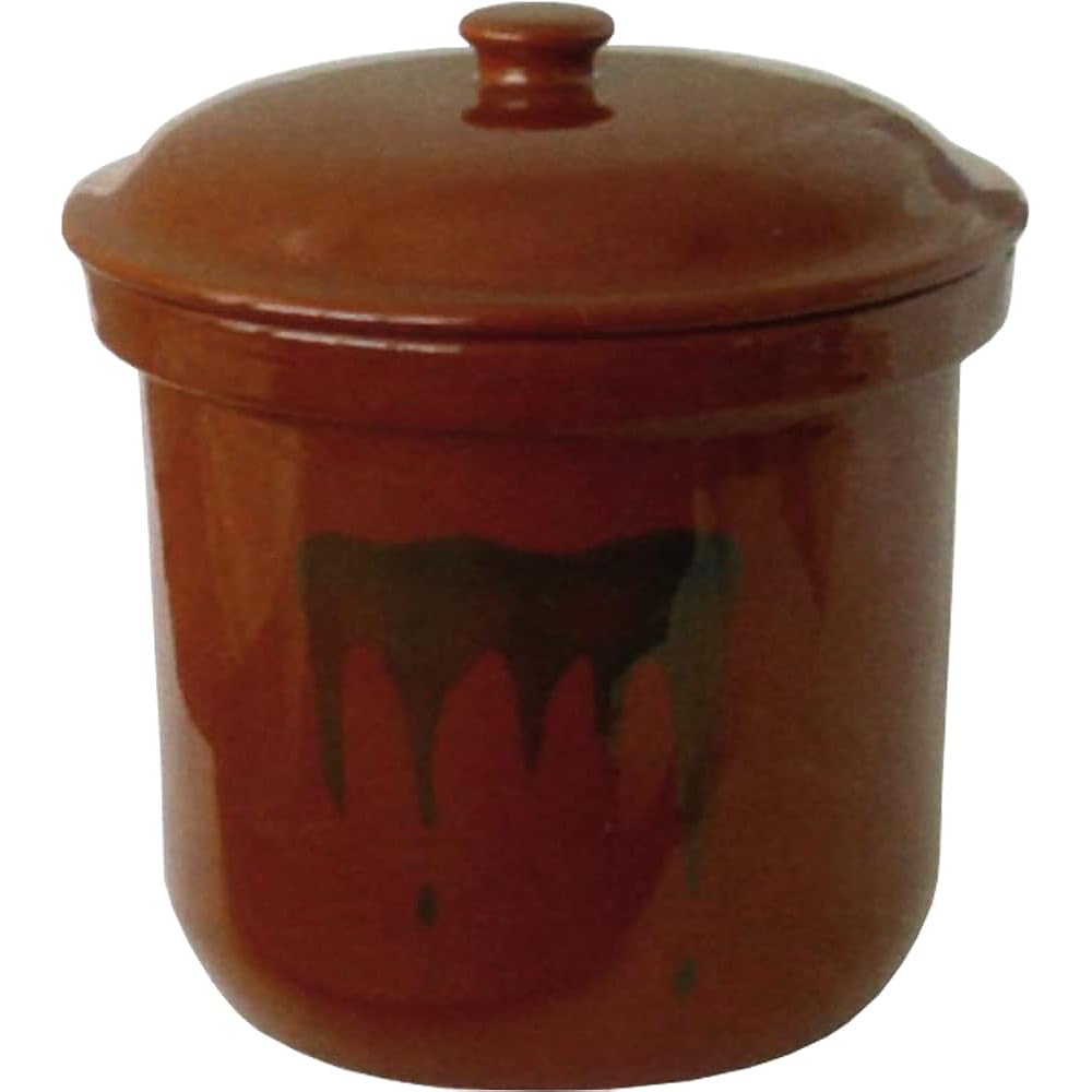 Living Pickle Container Kiritatekame No. 4 7.2L Ceramic Rice Bran Pickled Plum Storage Container Square Brown