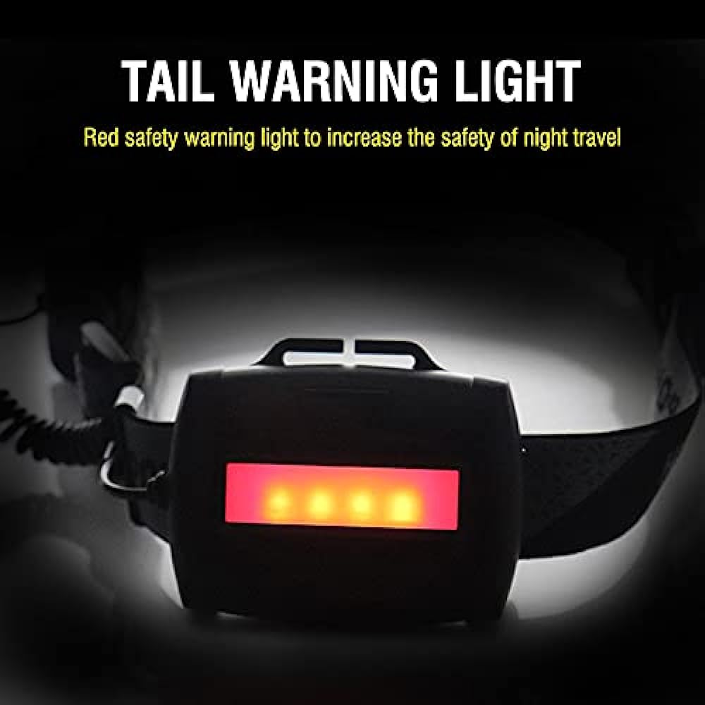 LED Headlamp, 2000 Lumens Rechargeable COB Headlight 220° Wide Angle Lightweight Headlamp, 3 Modes, Built-in Battery, Flash Mode, Waterproof Head Torch for Camping Hiking Outdoor Auto Repair, Emergency, Daily Use