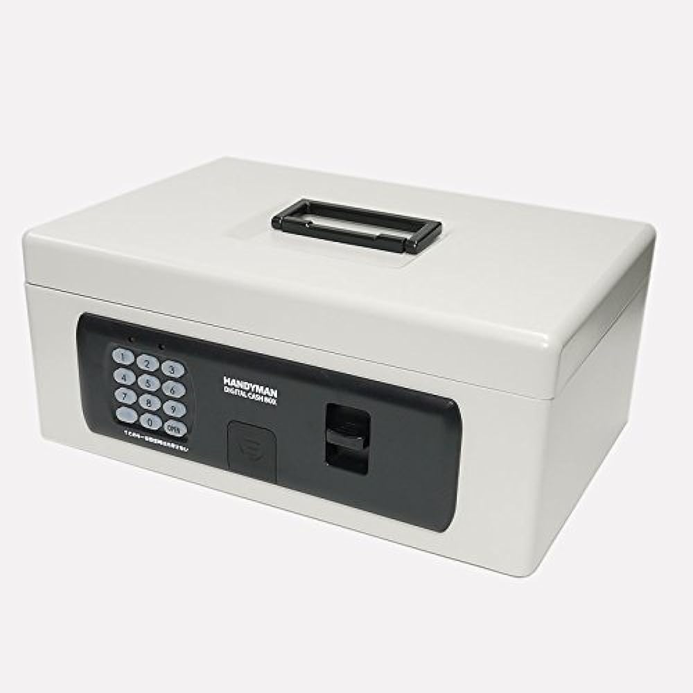Cash Box Handheld Safe Numeric Keypad Keyless PIN Type Emergency Unlock Key Battery Operated DCB-58