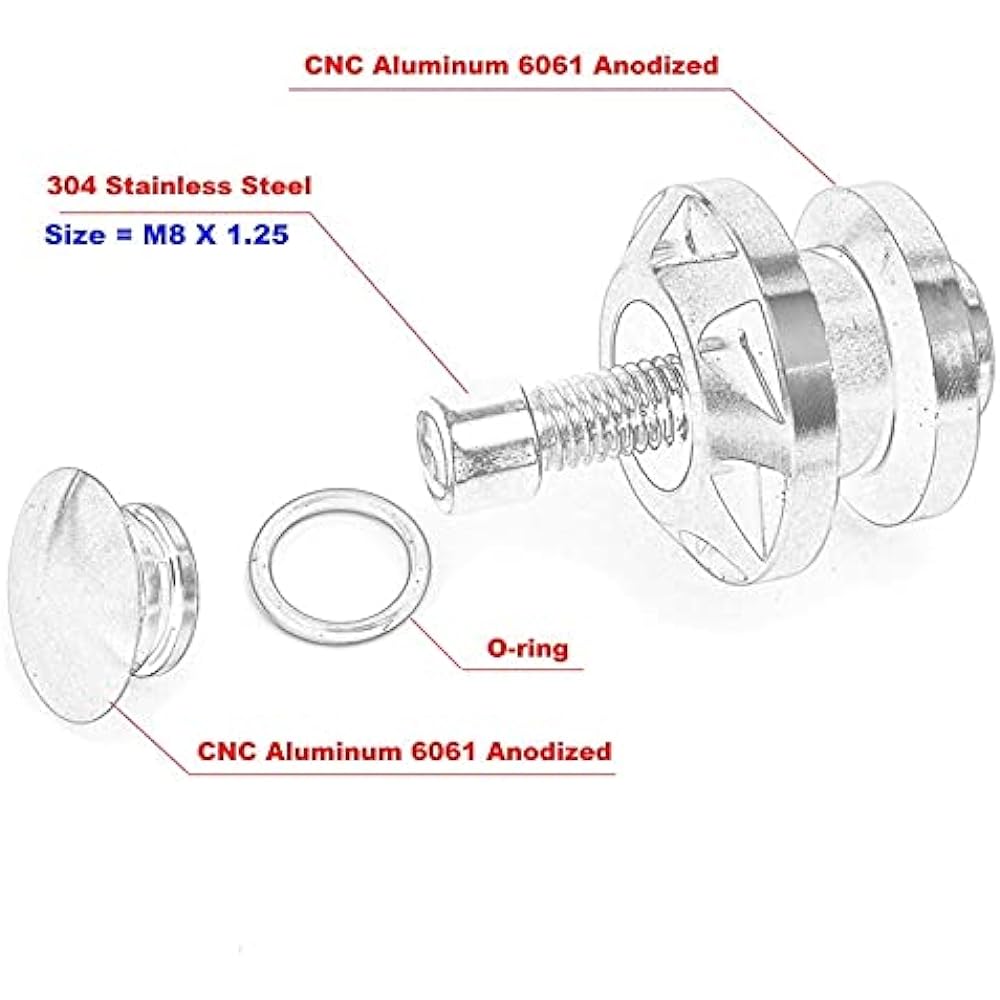 Swing Arm Spool Stand Screw Slider For SUZUKI V-STROM 650 XT VSTROM 650 DL650 2004-2020 M8 Motorcycle Swing Arm Spool Slider Stand Screw Accessories (Color: Red)