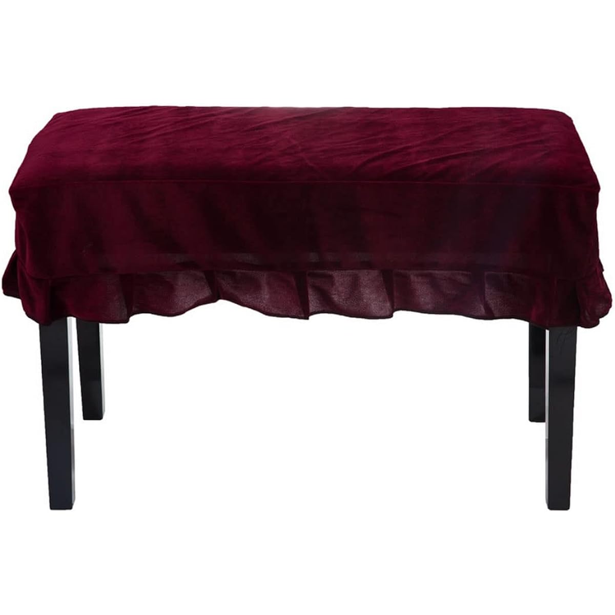 TUOREN Universal Piano Stool Chair Bench Dust Protection Cover for Piano Dual Seat Bench (Deep Red)