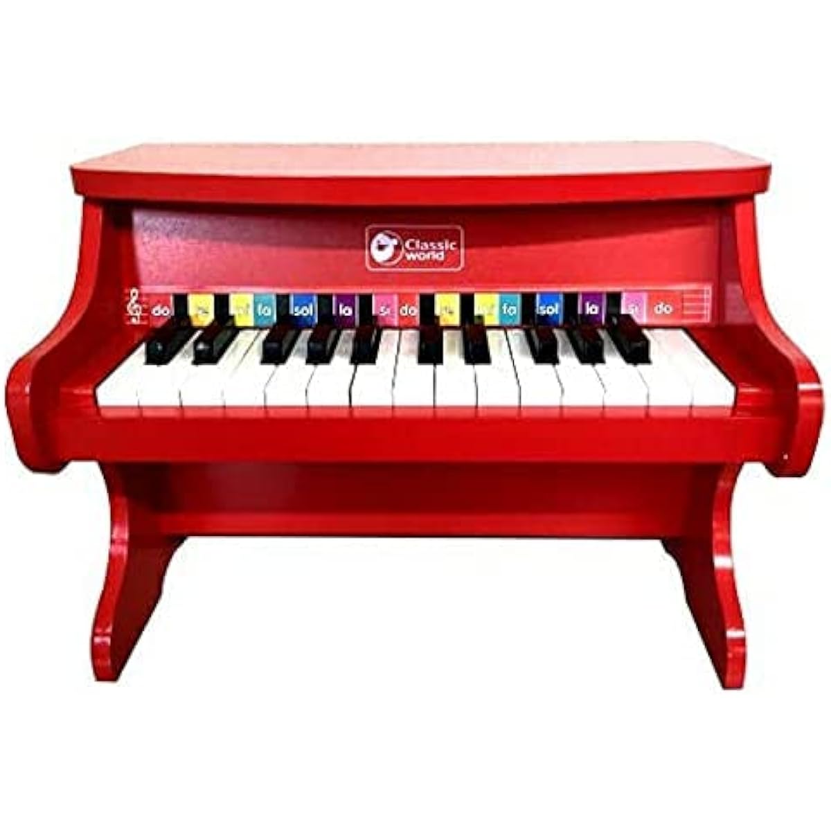 Classic World STAR PIANO Upright Mini Piano 25 Keys Handcrafted (20y11m) One Size Red (40532)
