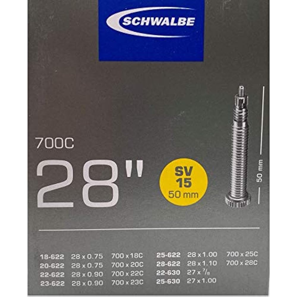 Set of 2 SCHWALBE Tube 700 x 18-28C Presta Valve 15SV Valve Length 50mm Medium Long Valve 15SV-ML Road Bike Bicycle [Parallel Import]