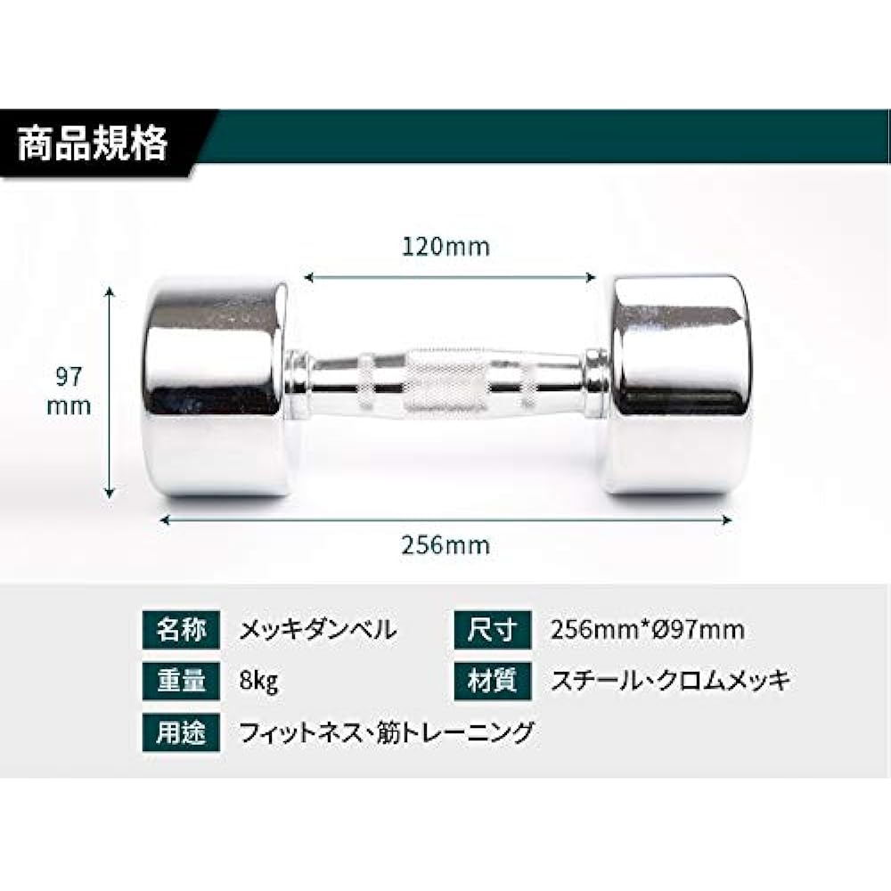 Absport Steel Chrome Dumbbell/8kg G7-22 50112