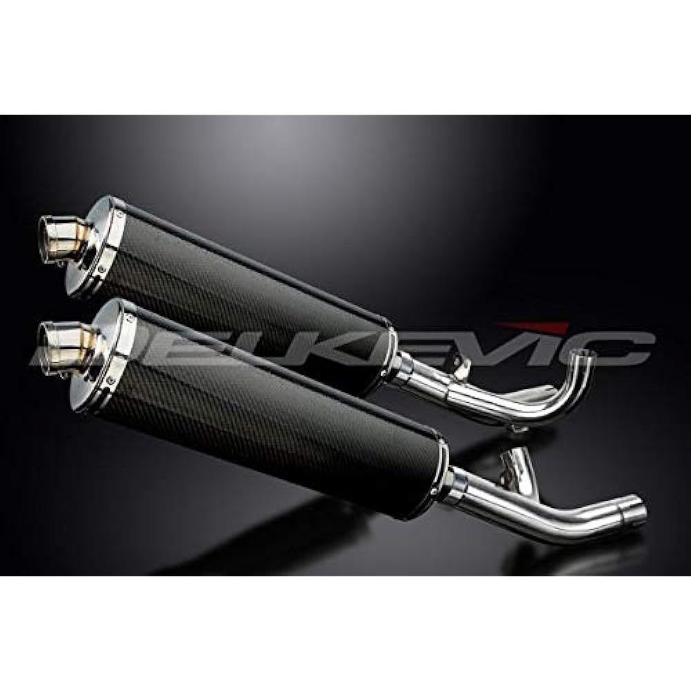 DELKEVIC Slip-on Carbon Oval Muffler for YAMAHA VMAX 1700 Catalyst Straight 2009-2017 450mm KIT08E0