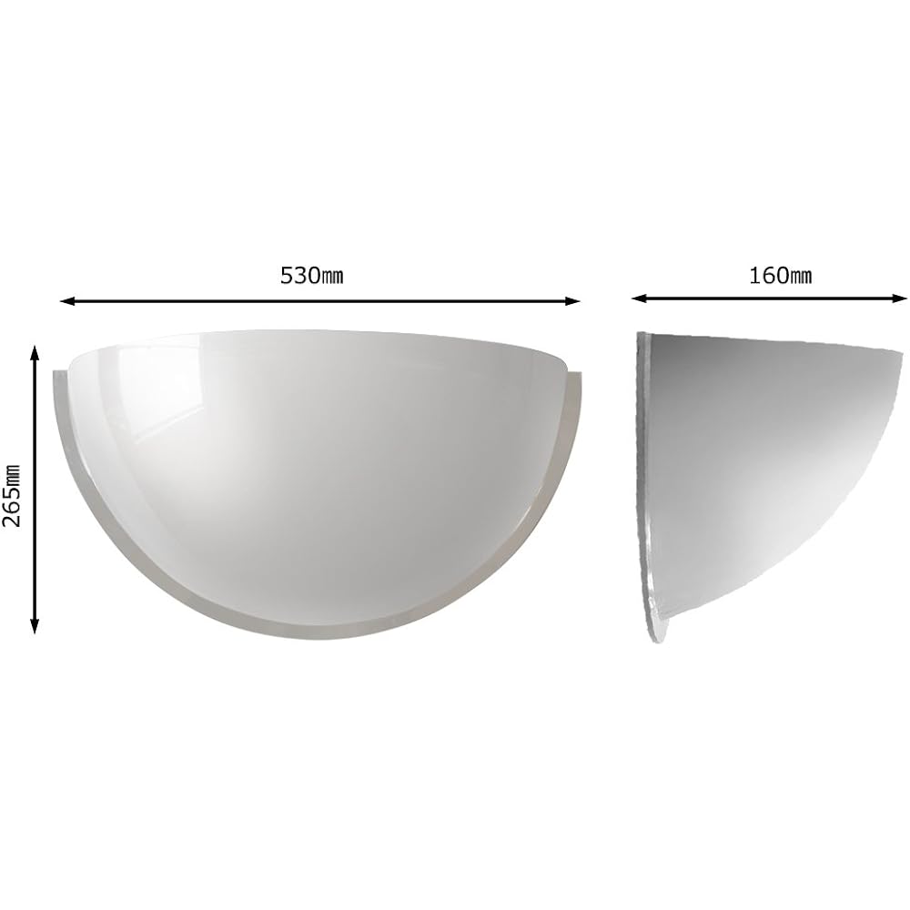 Shinei Bussan Security Mirror (Indoor) Hemisphere Mirror Half Magnet Type Length 530X Height 265X160mm Curved Surface (R) 300mm R-50HM