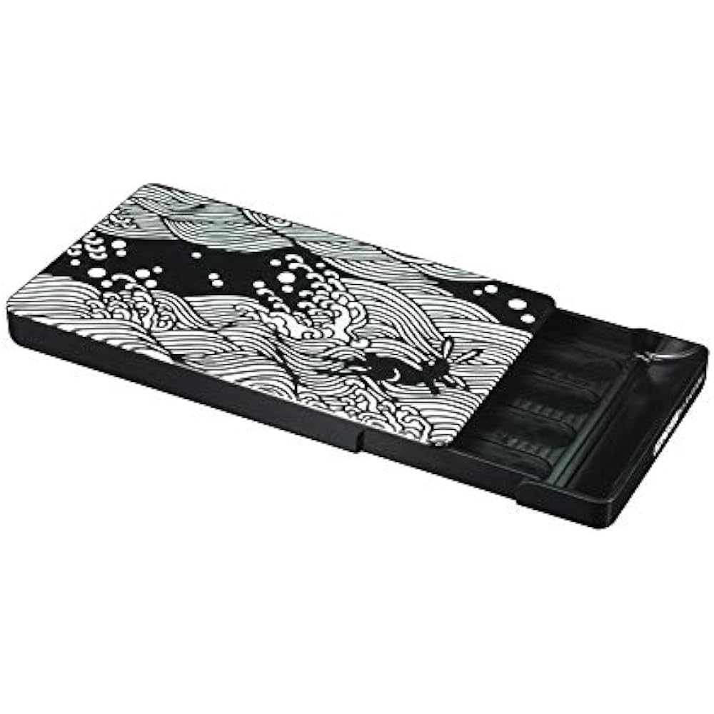 GILD design Business card holder carved OKOSHI-KATAGAMI rabbit in the waves black