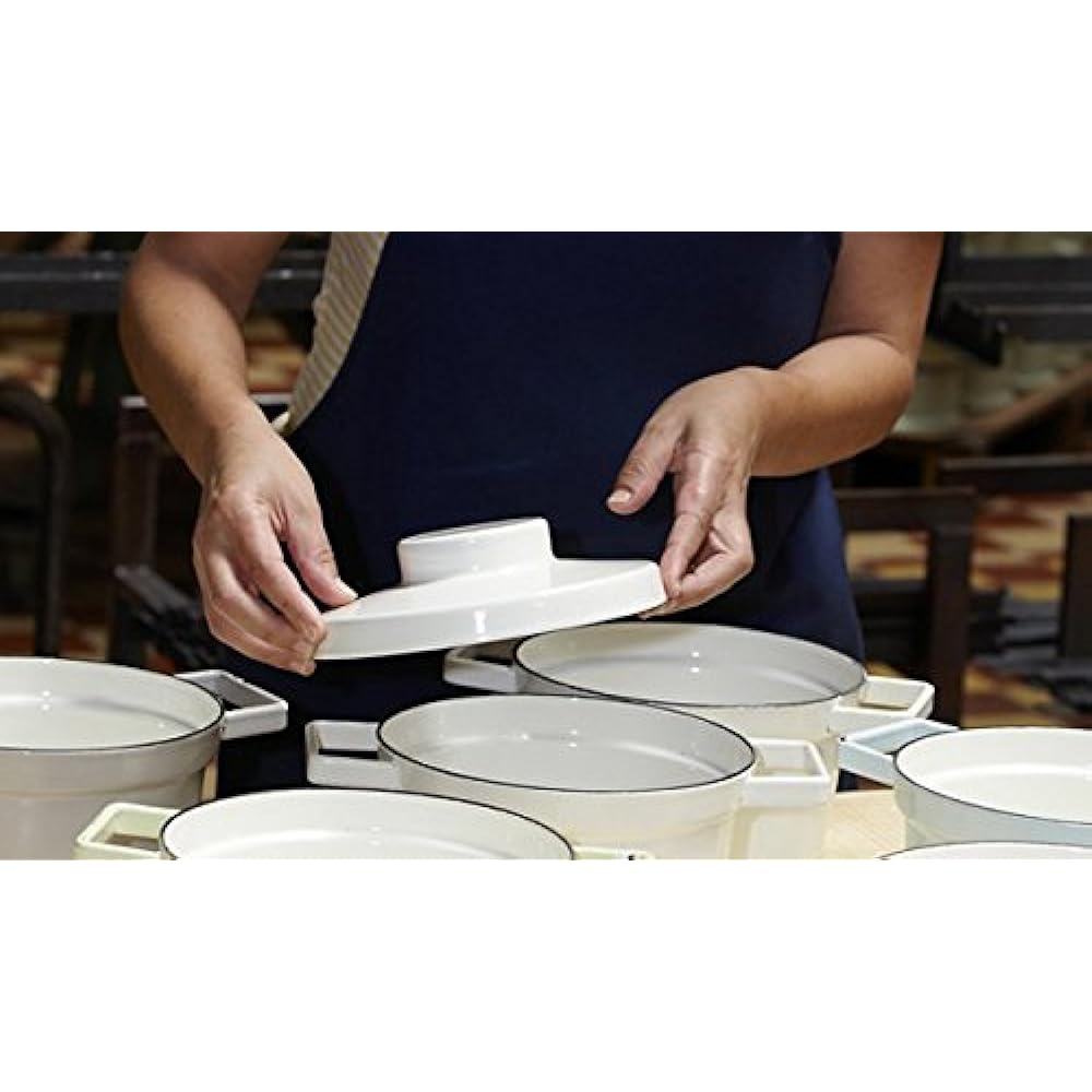 Enamel pot aroma pot pan 1.33L diameter 24cm pure white