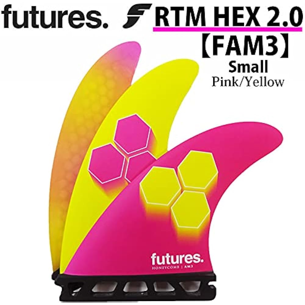 FUTURES. FIN Future Fin RTM HEX 2.0 FAM3 PINK/YELLOW [Small] S Size Al Merrick Shortboard Fin Tri Fin Set of 3