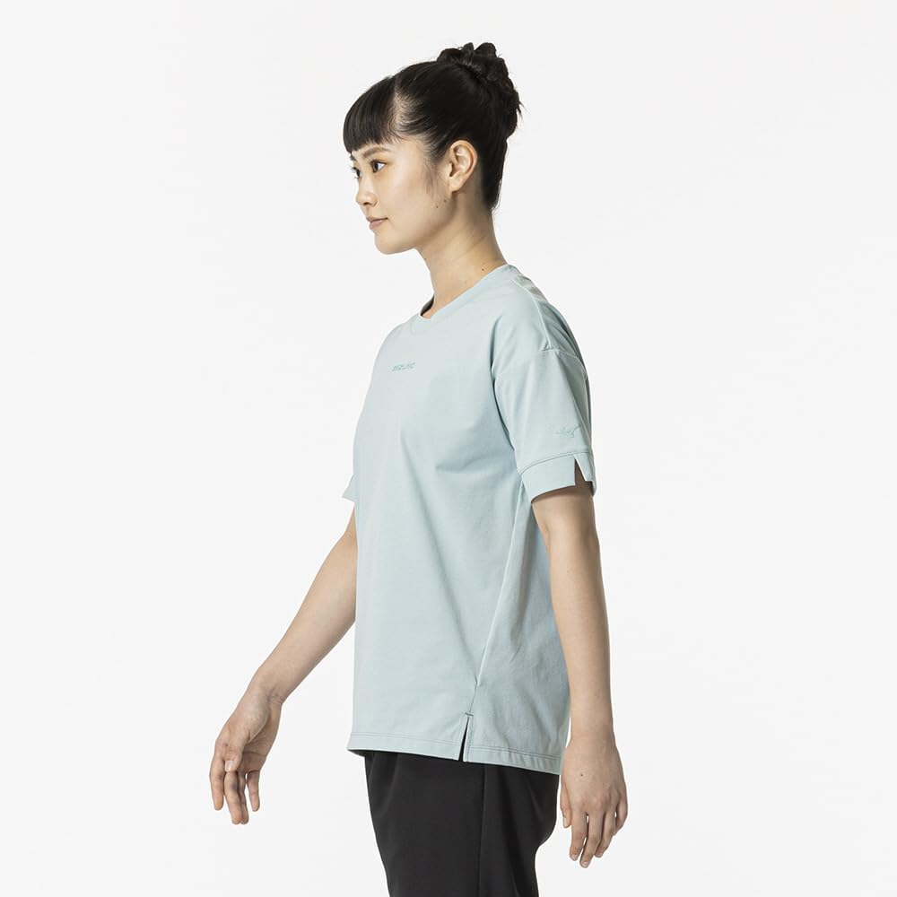 [Mizuno] Women's Training Wear, Soft Dry, Short Sleeve T-Shirt, Comfortable, Sweat Absorbent, Quick Drying, UPF50+ 32MAB300