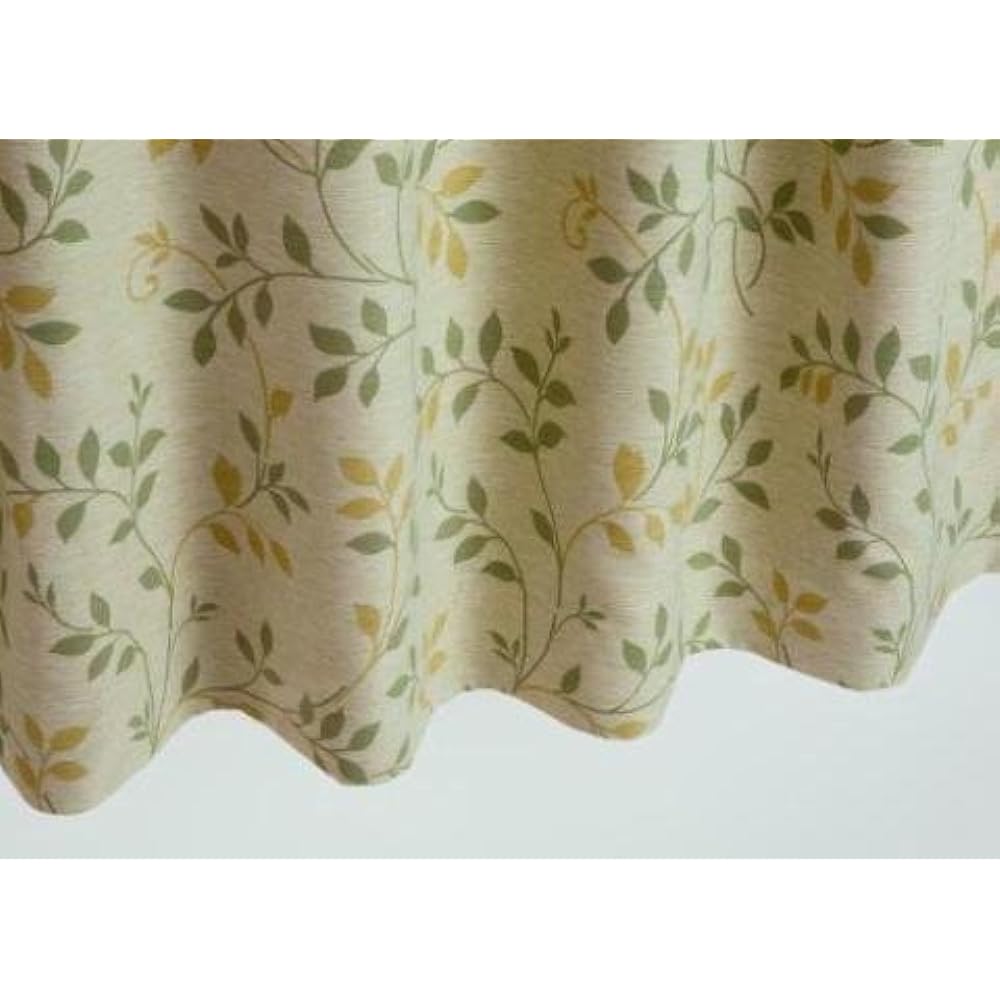 Leaf pattern 1st grade blackout curtains and pollen catching mirror lace, 4 pieces, green, width 150 x length 230 (228)