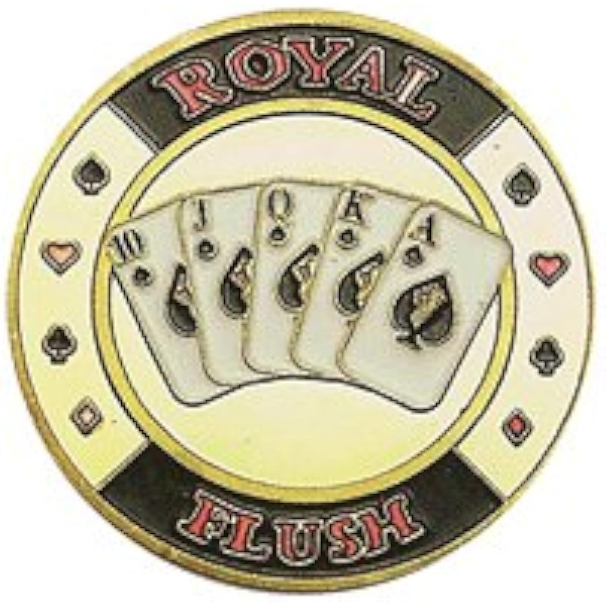 Da Vinci Hand Painted Poker Card Guard Protector, Spade Royal Flush