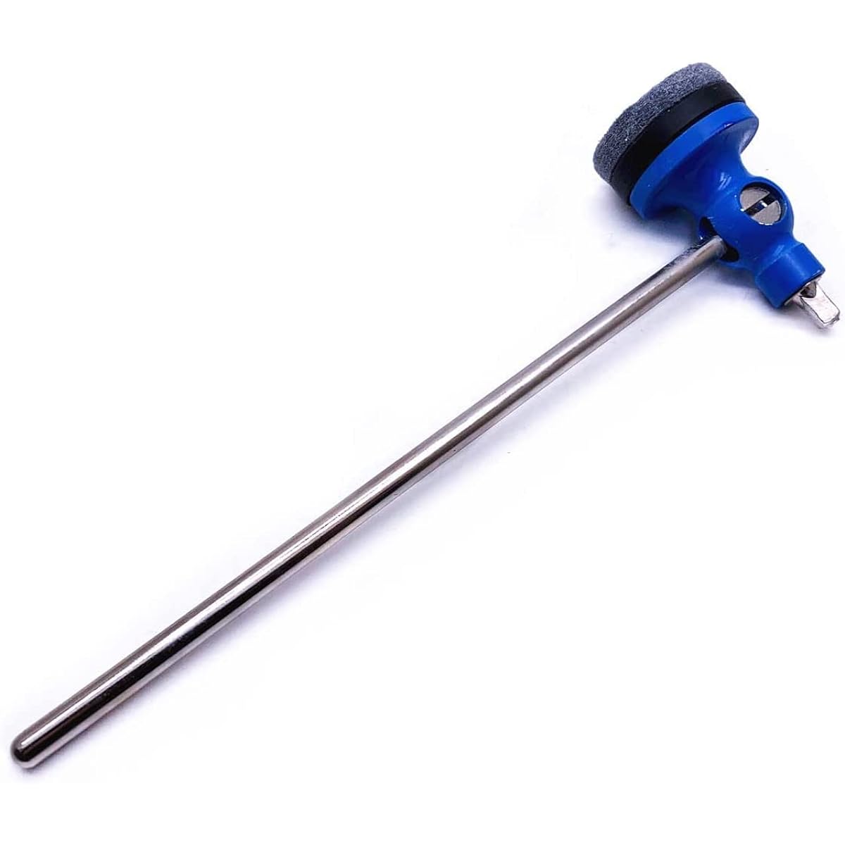 TUOREN Stainless Steel Shaft Bass Drum Beater Pedal Hammer Felt Beater Head Percussion Instrument Parts (Blue)