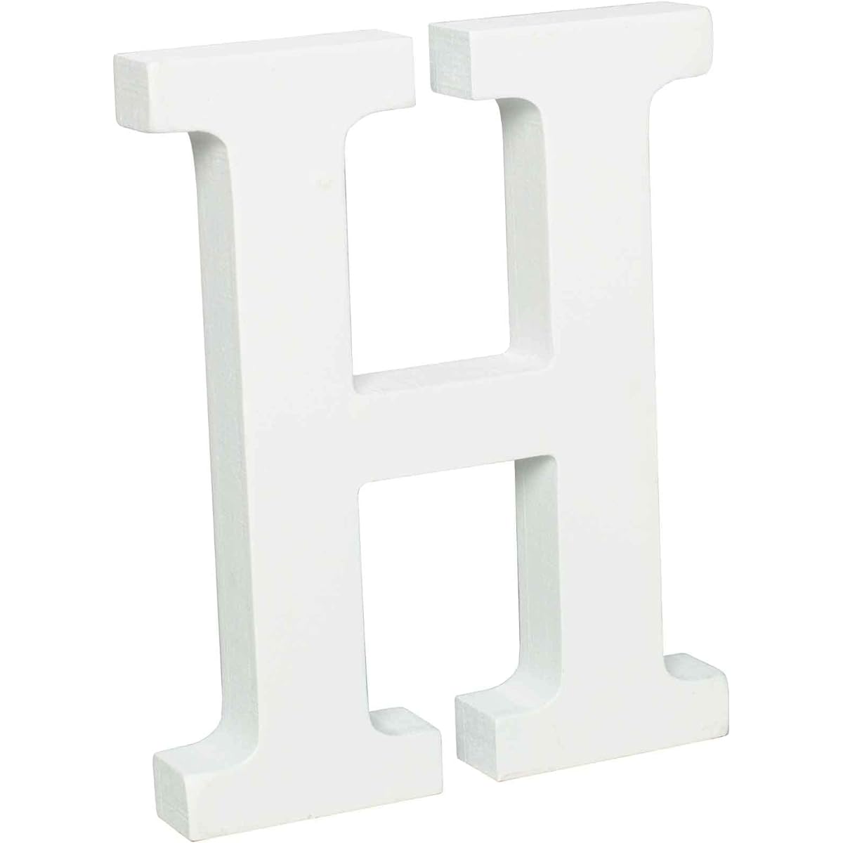 Simple Elements Decorative Wooden Letter (H) 3D White Wooden Letter Decoration for Kids Baby Name Girls Bedroom Wedding Birthday Party Home Decoration