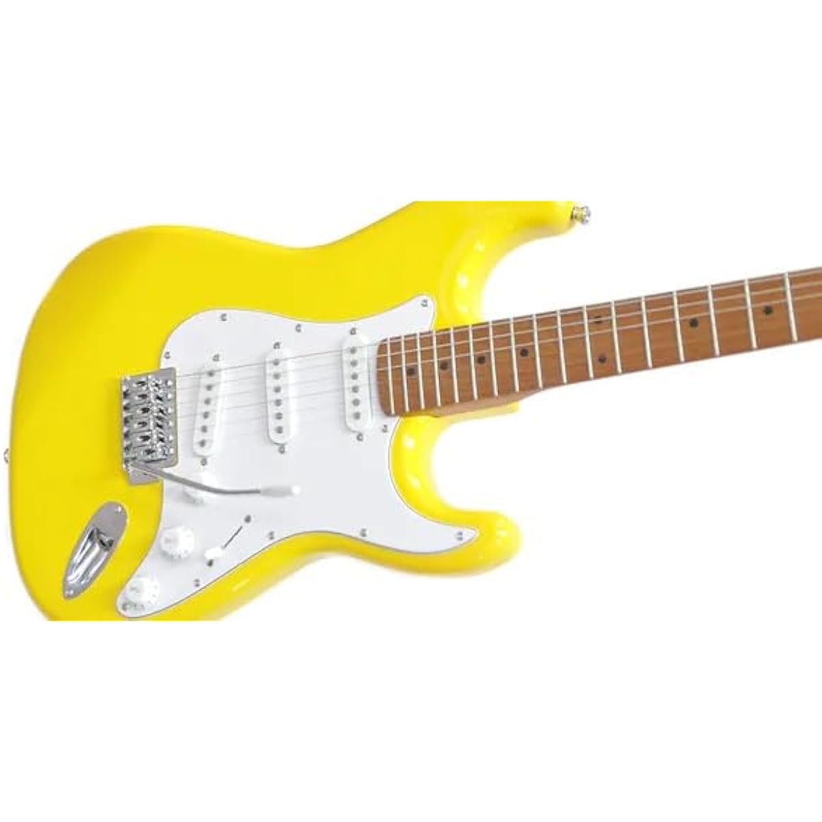 PLAYTECH Electric Guitar Stratocaster Type Carbonized Maple Neck Yellow