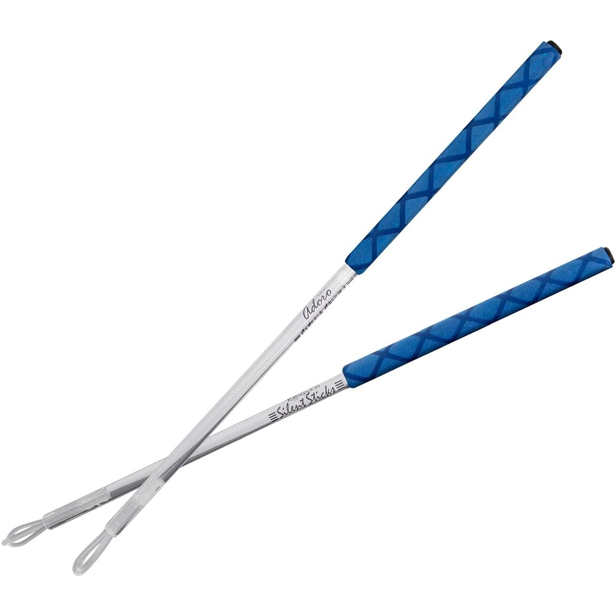 Adoro Silent e-sticks Blue - Quiet drumsticks for e-drums and drum pads - Silent sticks reduce loud contact noise and protect the pads at the same time - Also compatible with mesh heads - 1 set
