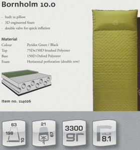 NORDISK Outdoor Camping Mat Bornholm 10.0 (198 x 63 x 10cm) [Genuine Japanese Product] 114026
