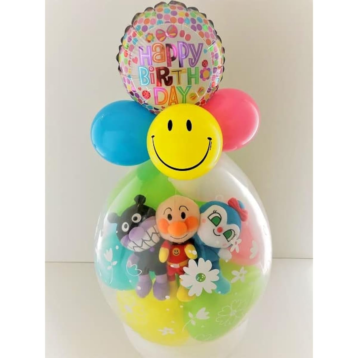 Trio arrangement balloon wrapping birthday