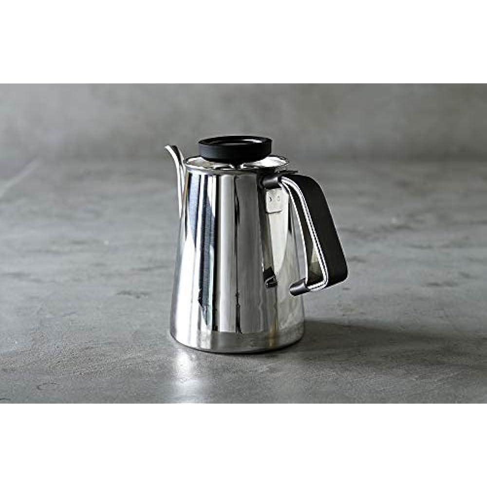 Coffee Kettle Gloss Silver & Leather Cover (Coffee Kettle Gloss Silver with dedicated leather cover) [Niigata/Tsubame-Sanjo] [Beasty Coffee] A kettle and a dedicated leather cover for the kettle handle that are particular about the spout thickness and ti