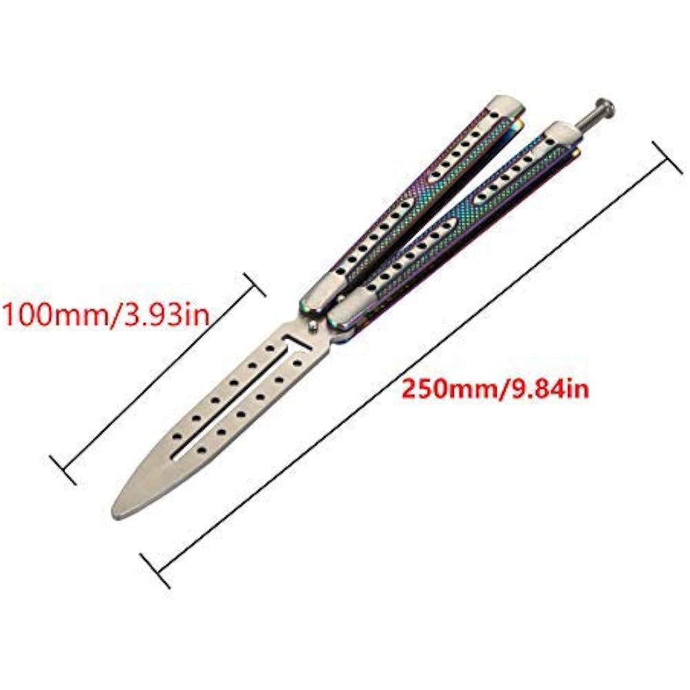 No/Brand Butterfly Knife Tactical Trainer Practice Folding No Blade Handle, Hole on Blade