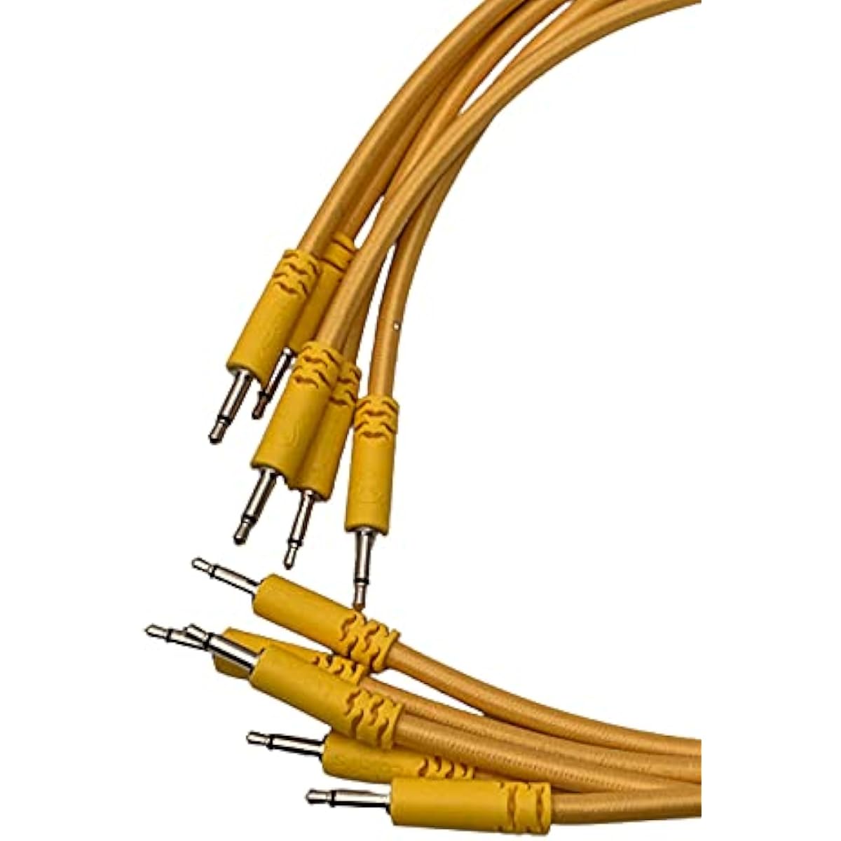 Luigis Modular Supply Bucatini Braided Patch Cables - 5 Gold Cables, 6 Pieces (15cm)