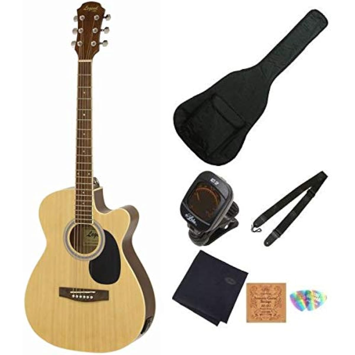 Legend by Aria FG-15CE/N Electric Acoustic Guitar Beginner Set Aria Natural