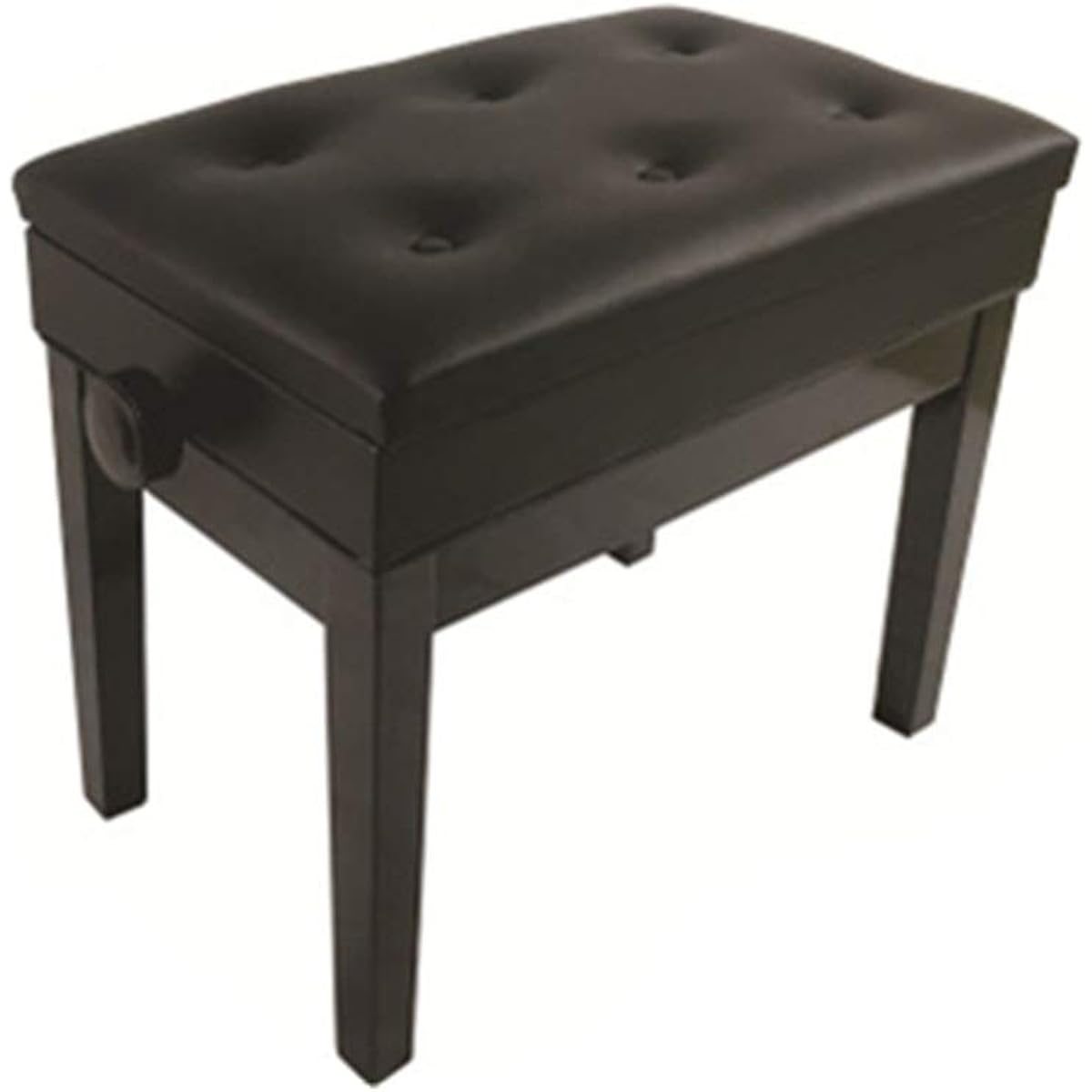 Piano Bench Single Solid Wood Piano Stool with Bookshelf Black Comfortable Seating Experience (Color : Black, Size : 63x34x57cm)