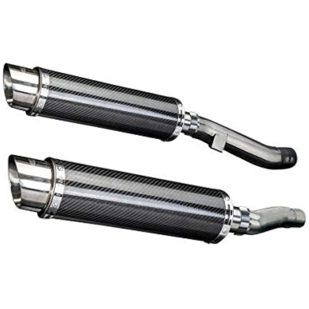 DELKEVIC Slip-on Carbon Muffler for KAWASAKI ZX6 1993-2009 / ZZR600 1990-1992 / ZZR400 1990-2001 350mm KIT2603
