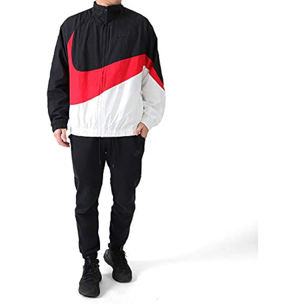 NIKE Big Swoosh Nylon Jacket AR3133-011 Parka Men's [L-Black-White(011)]