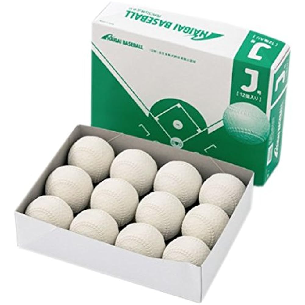 Inner/Outer Rubber (NAIGAI) Soft Baseball Ball Officially Licensed Ball No. J (For School Children) 12 Balls